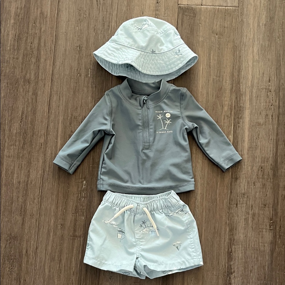 Carter's Blue Swim Set Newborn NWOT